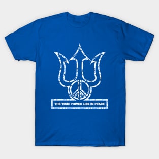 Stylish Harmonic Peace Symbol - Trident Combination T-Shirt